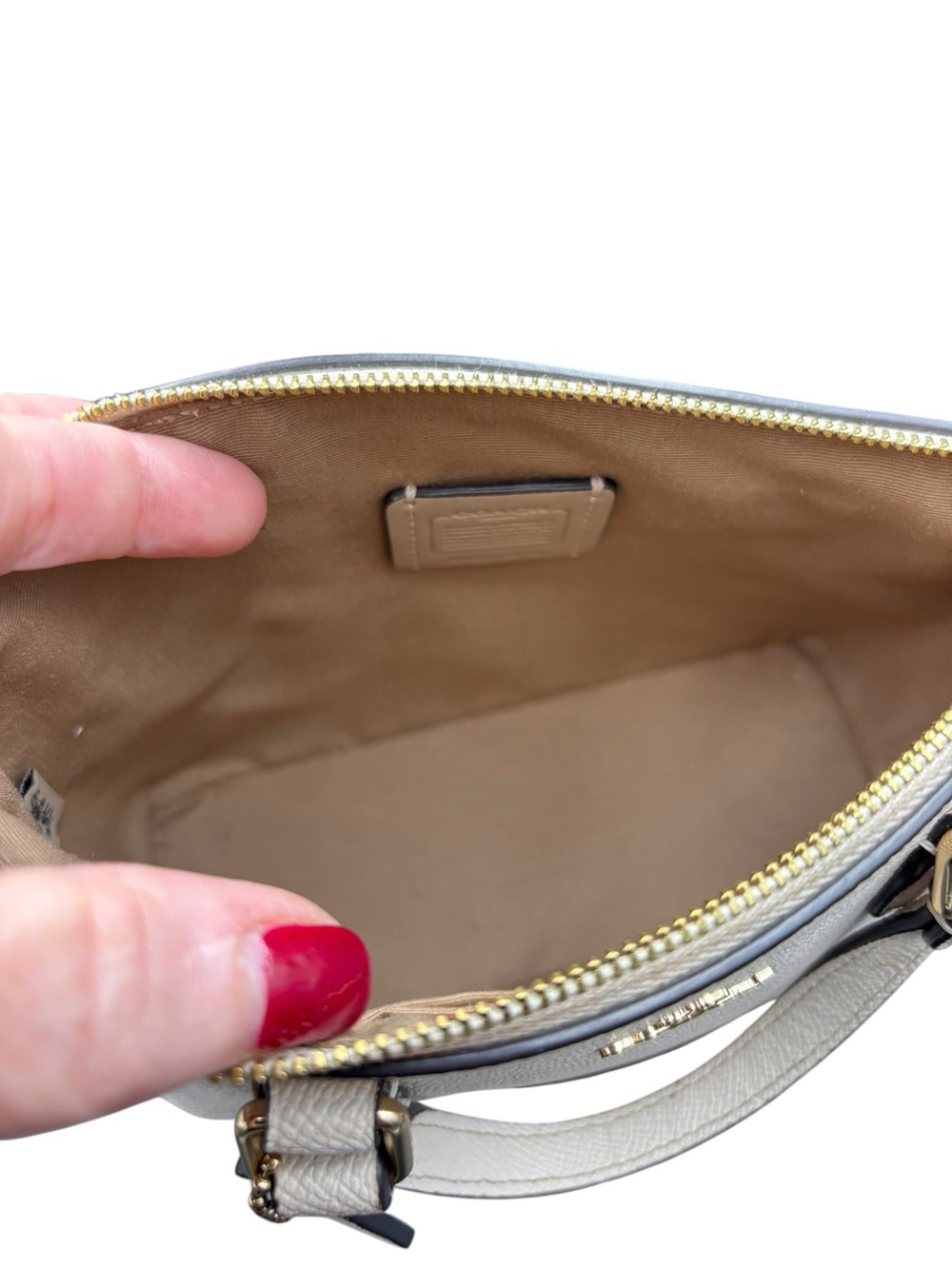 Coach Mini Gallery Crossbody CH198 Chalk Leather Gold Hardware Satchel - Picture 10 of 12